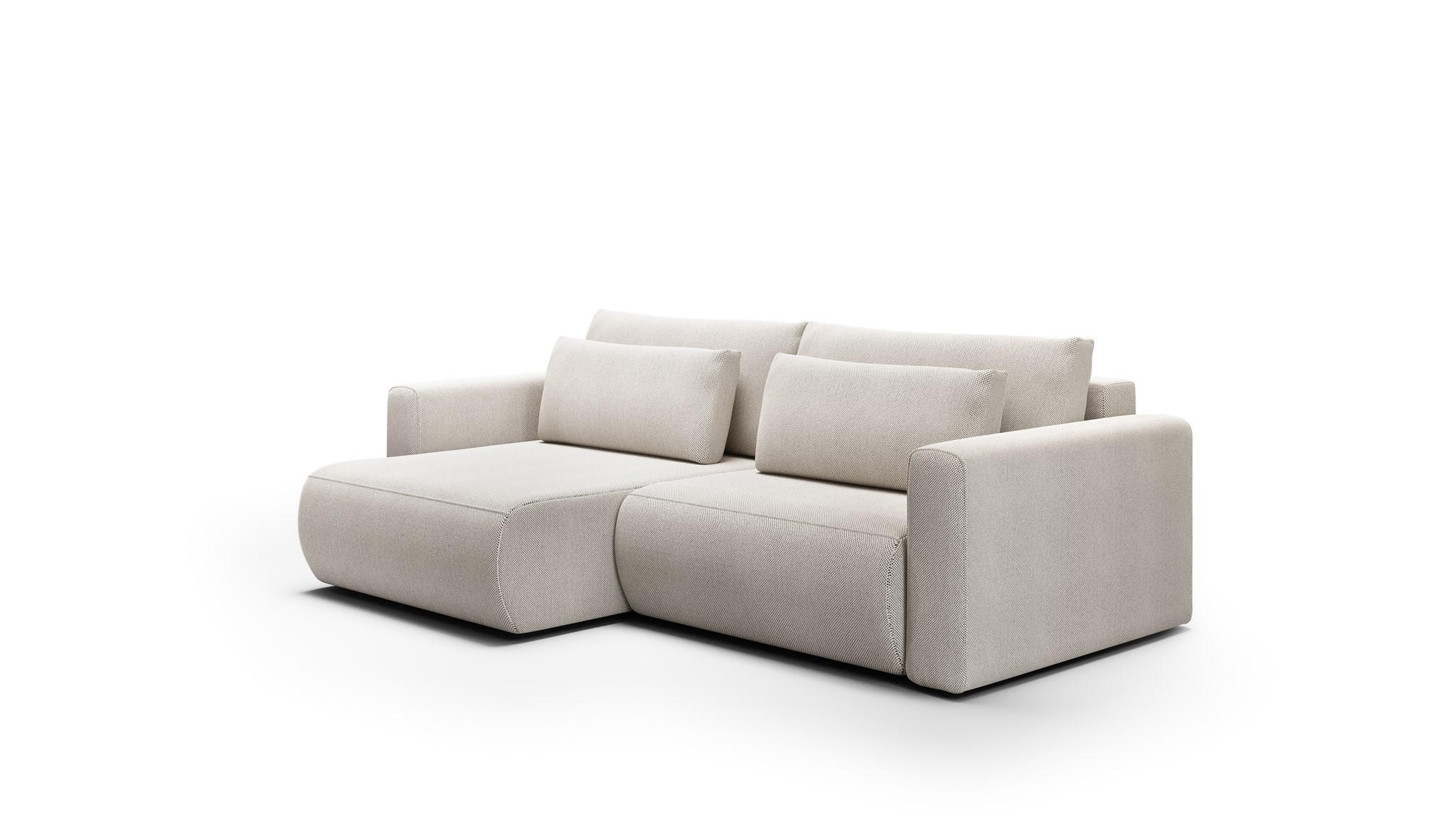 ECKSOFA Chaira Mit Schlaffunktion - Hellgrau, Holzwerkstoff/Textil (240/149cm) - Fun Möbel