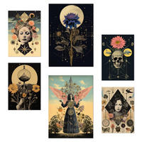 POSTER Set Mit 6 Floralen Mystischen Esoterischen A3 & A4 Rahmenlos - Klar, Papier (29/3cm) - Nacnic