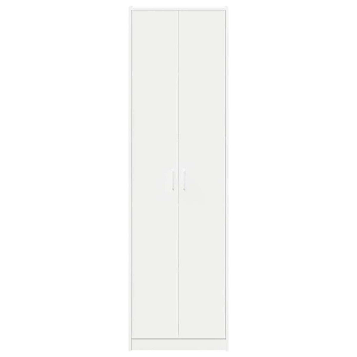 KLEIDERSCHRANK mit 2 Türen, 5 Regalen 55/25/189 cm aus Holzwerkstoff Weiß - Weiß, Holz (55/189/25cm) - vidaXL