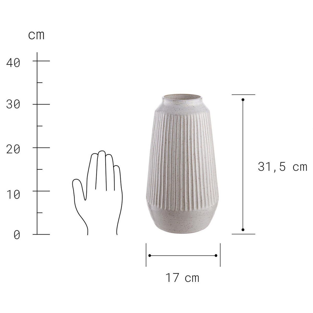 VASE Finja - Beige, Keramik (32cm) - Butlers