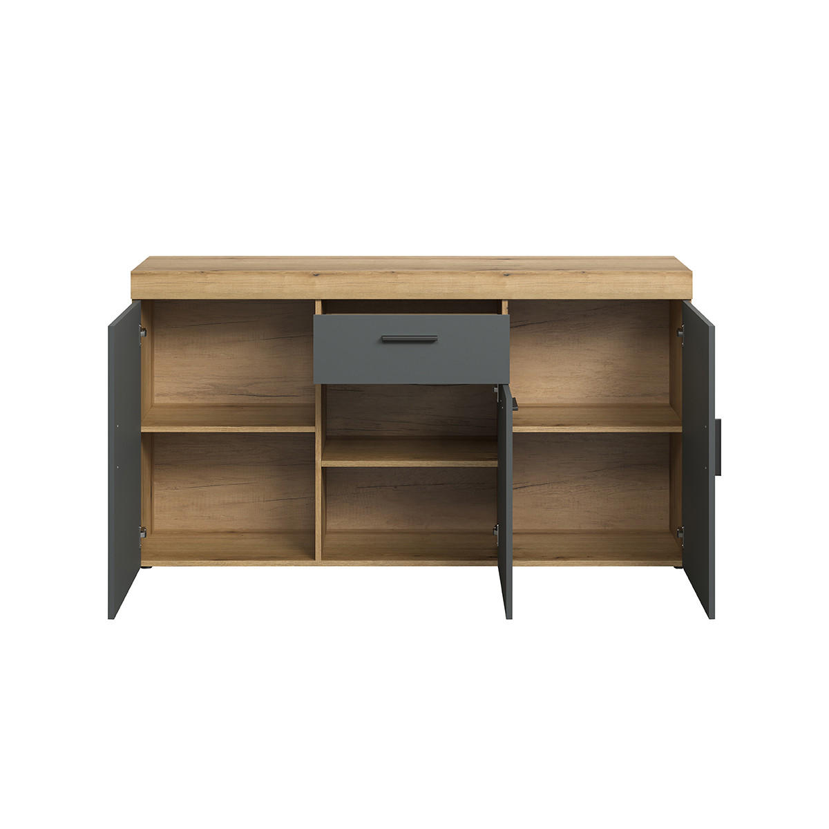 SIDEBOARD Tyler Anthrazit - Anthrazit, Holzwerkstoff (160/86/42cm) - Trendteam