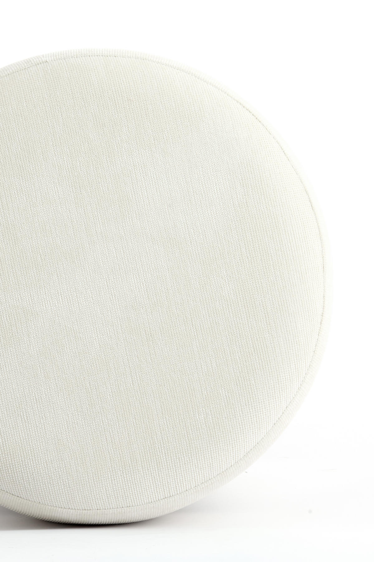 SITZPOUF Curtea Weiß Ø42/43 cm - Weiß, Holz (42/43/42cm) - Light & Living