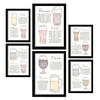 POSTER Set Mit 6 Biersorten Weiß Vollfarbige Illustrationen Von Kaffee & Getränken Im Werbetafel Illustrationen Für & Heim A3 & A4 Schwarzer Rahmen - Schwarz, Papier (29/3cm) - Nacnic