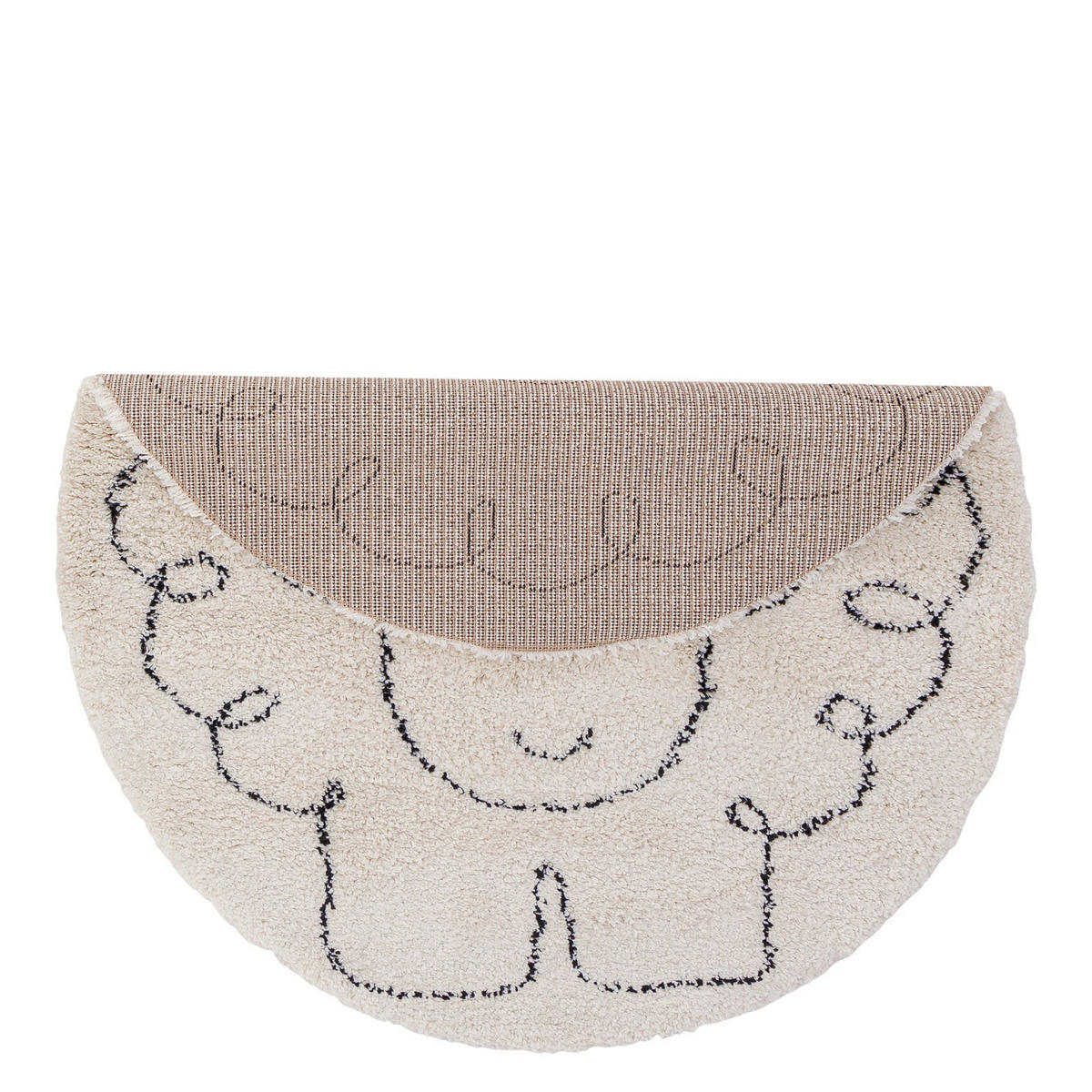 KINDERTEPPICH rund weich poetisch beige - Beige, Textil (120/120cm) - AFK Living