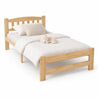 FUTONOVÁ POSTEL 90/200 cm v přírodní barvě s čelem postele a lamelovým roštem - přírodní, dřevo (90/200cm) - CHICFURN