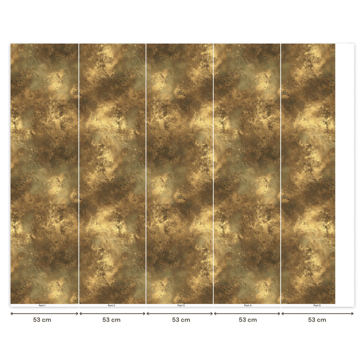 TAPETE - Antik - Metallic-Look - Gold - 240x200 cm - Messingfarben, Papier (240/200cm) - OnlyWow