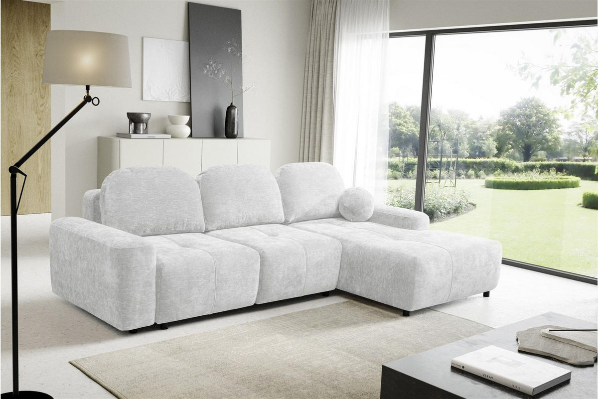 ECKSOFA Argos In Vibe - Hellgrau, Holzwerkstoff/Textil (267/170cm) - Fun Möbel