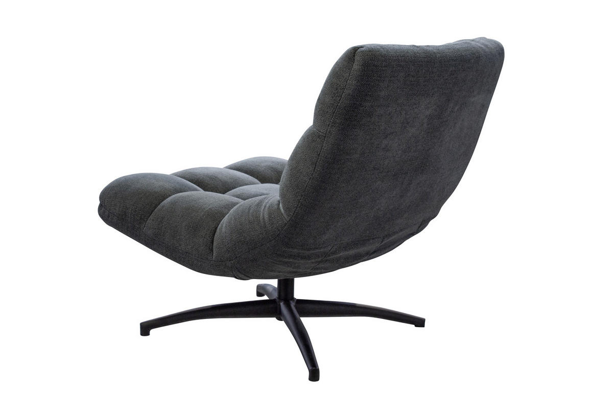 DREHSESSEL Neapel, Webstoff, Dunkelgrau - Dunkelgrau, Textil (93/87/75cm) - dasmöbelwerk