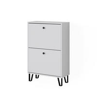 SCHUHKIPPER Siri Weiß 60 x 92 cm mit 2 Klappschubladen - Weiß, Holzwerkstoff (60/92/26cm) - Vicco