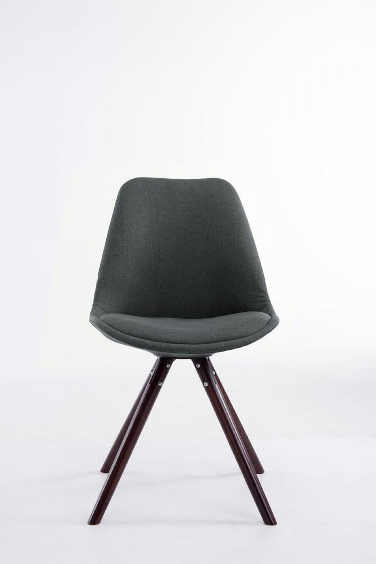 STUHL Stoff dunkelgrau - Dunkelgrau/Cappuccino, Holz/Textil (48/84/56cm) - CLP