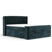 BOXSPRINGBETT Freeland Dunkelgrün 140/200 cm mit Matratze und Topper - Dunkelgrün/Schwarz, Holz/Holzwerkstoff (140/200cm) - Maison de Reve