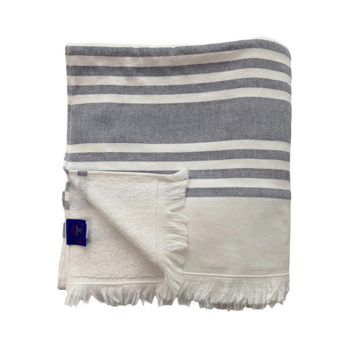 HAMAMTUCH mit Frotteefutter Karabuk Marineblau 140x180 400g/m² - Blau, Textil (140/180cm) - LE COMPTOIR DE LA PLAGE