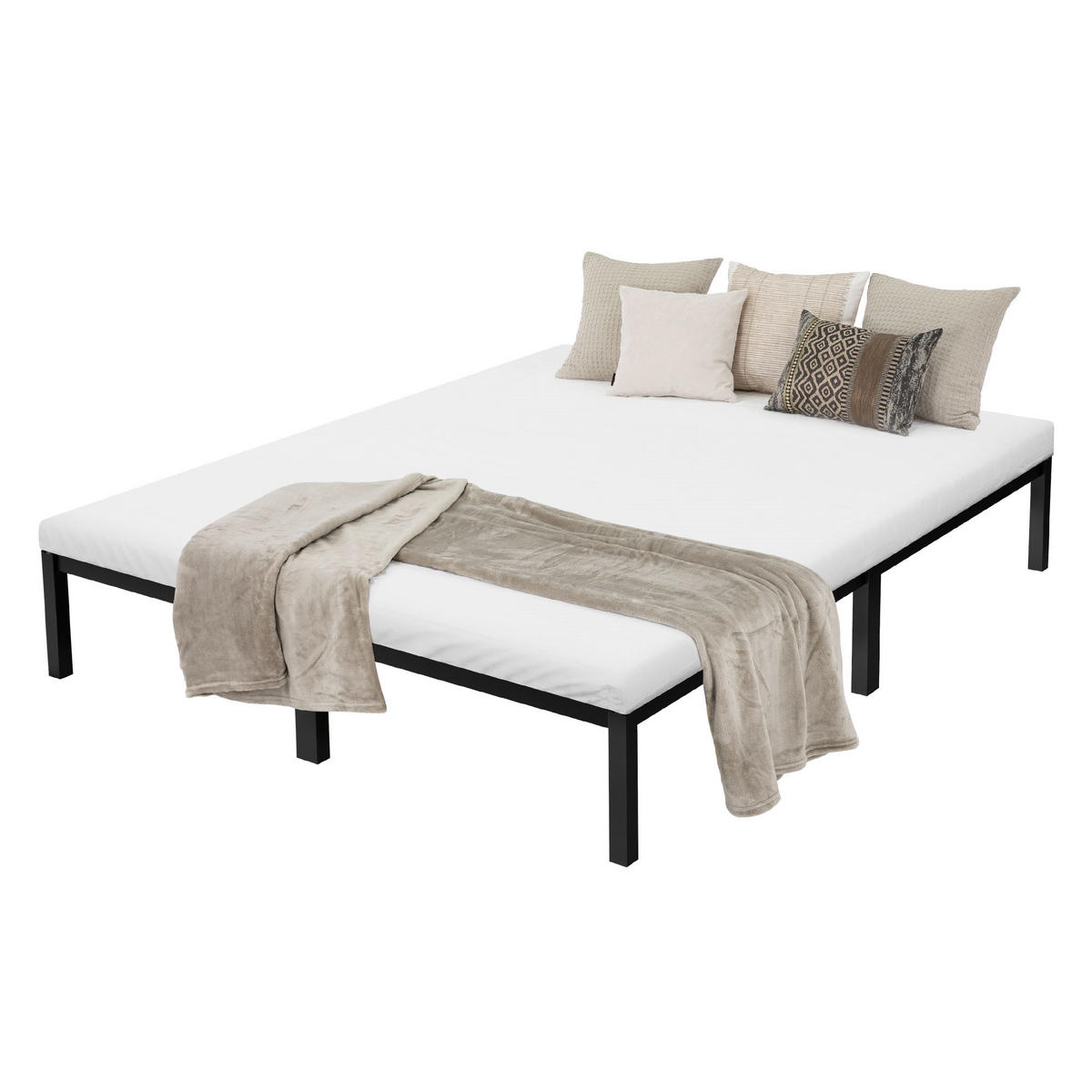 METALLBETT 200/160 cm - Schwarz, Metall (160/200cm) - ML-DESIGN