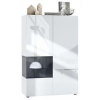 VITRINE Morena Einsatz in Schwarz matt - Schwarz, Holzwerkstoff (91.5/136.5/37cm) - Vladon