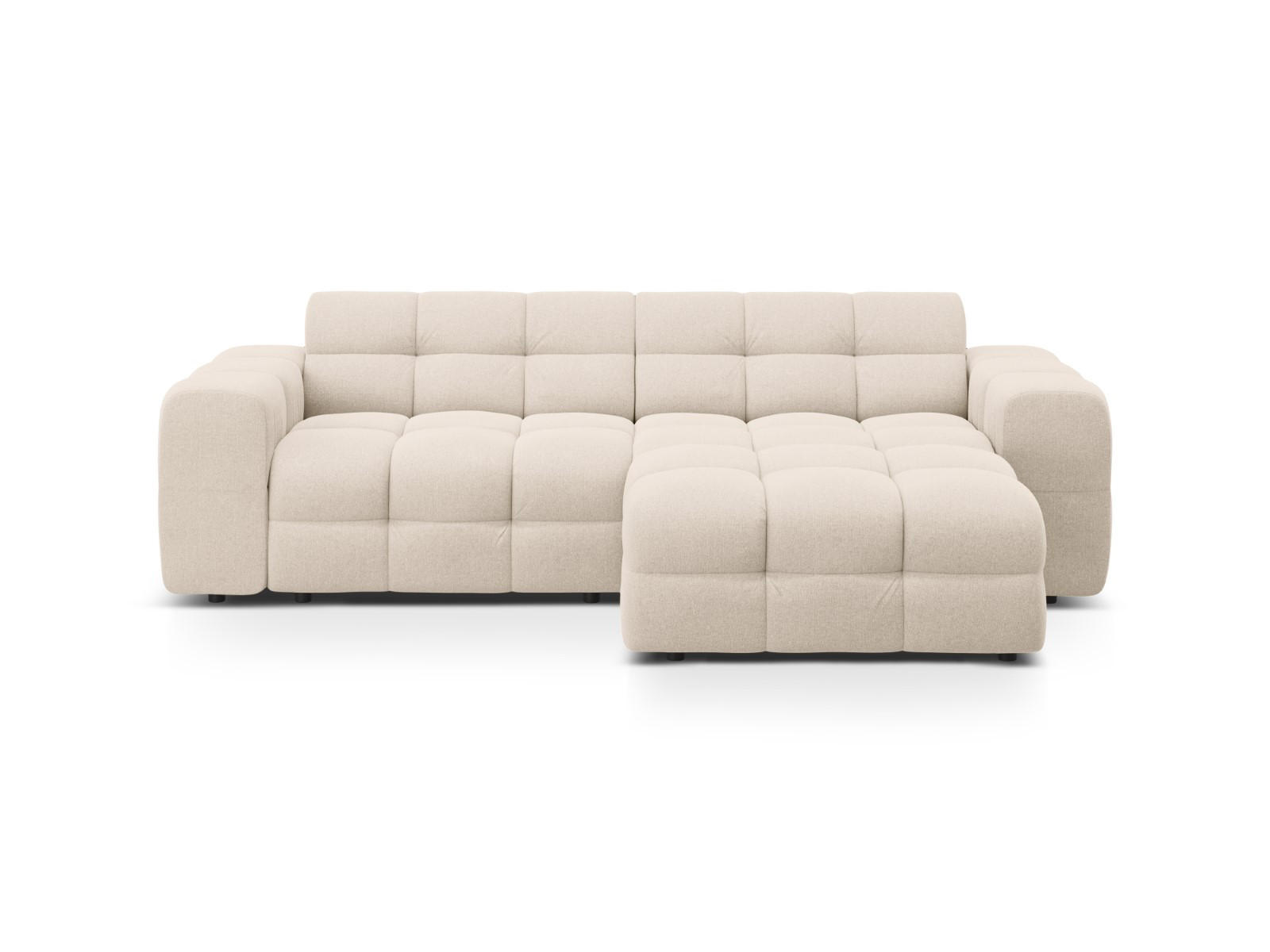 ECKSOFA rechts Kendal aus strukturiertem Stoff beige 4 Sitzplätze - Beige, Textil (173/256cm) - Micadoni