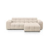 ECKSOFA rechts Kendal aus strukturiertem Stoff beige 4 Sitzplätze - Beige, Textil (173/256cm) - Micadoni