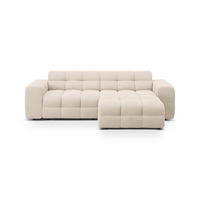 ECKSOFA rechts Kendal aus strukturiertem Stoff beige 4 Sitzplätze - Beige, Textil (173/256cm) - Micadoni