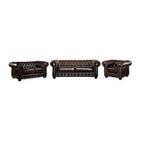 COUCHGARNITUR mit Sessel - 6 Personen - Leder - Schokoladenbraun - BRENTON - Braun, Leder (201/73/96cm) - Vente-Unique