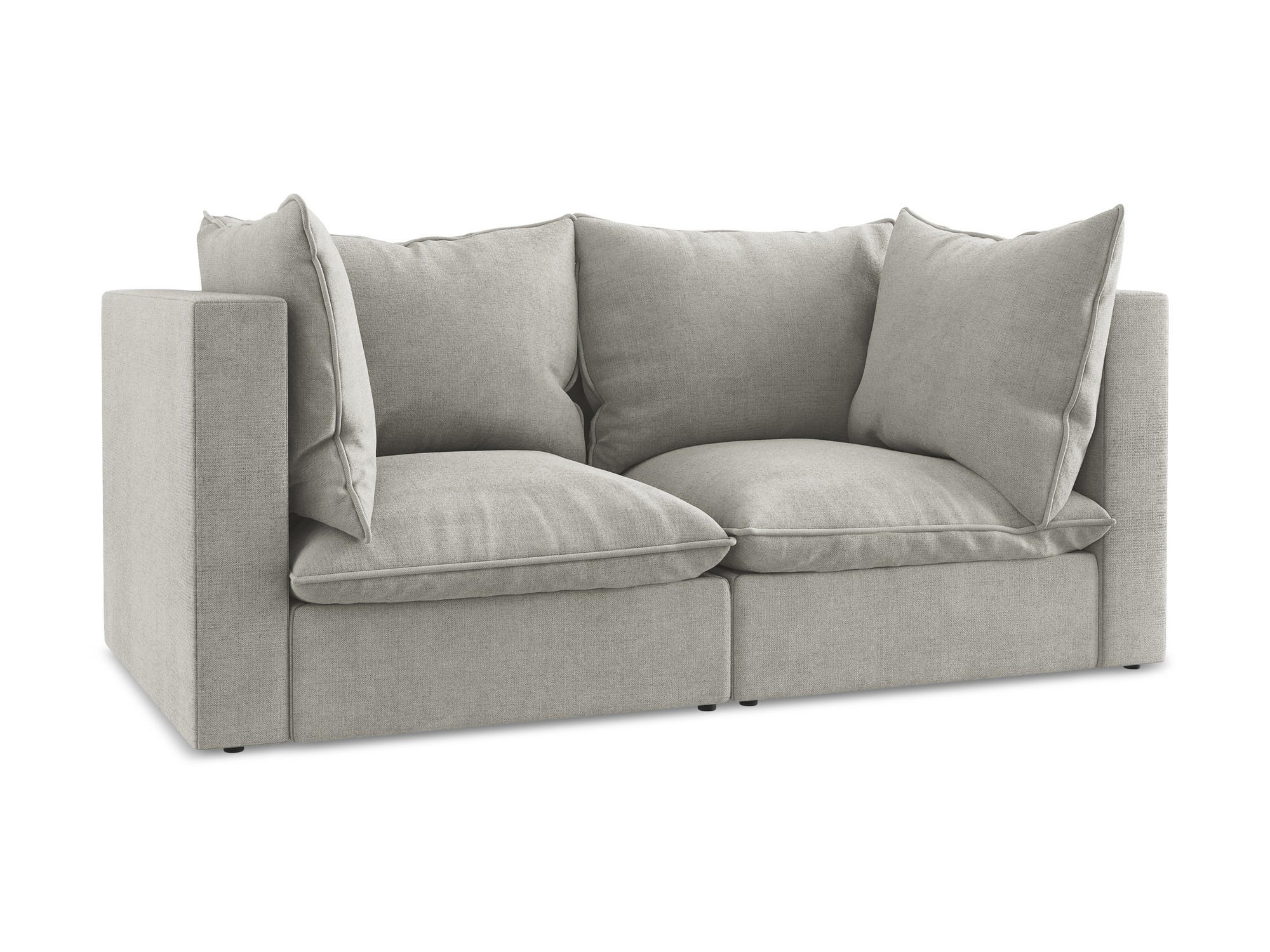 2-SITZER SOFA Strukturstoff Grau - Hellgrau/Schwarz, Holzwerkstoff/Kunststoff (180/77/90cm) - Makamii