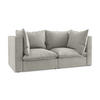 2-SITZER SOFA Strukturstoff Grau - Hellgrau/Schwarz, Holzwerkstoff/Kunststoff (180/77/90cm) - Makamii