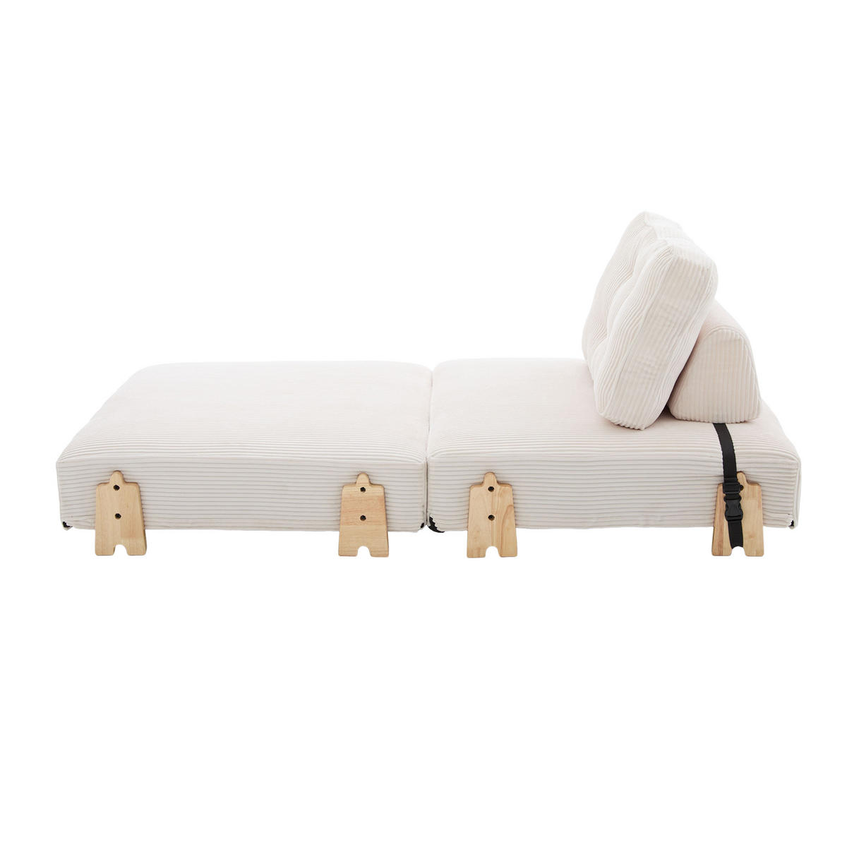 SCHLAFSESSEL ausklappbar mit Holzgestell, DE-42596, Beige - Beige, Holzwerkstoff (90/84/86cm) - ComfortXL