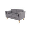 2-SITZER-SOFA Mario Grau Microfaser - Hellbraun/Grau, Holz/Buchenholz (152/90/89cm) - S-Style Möbel