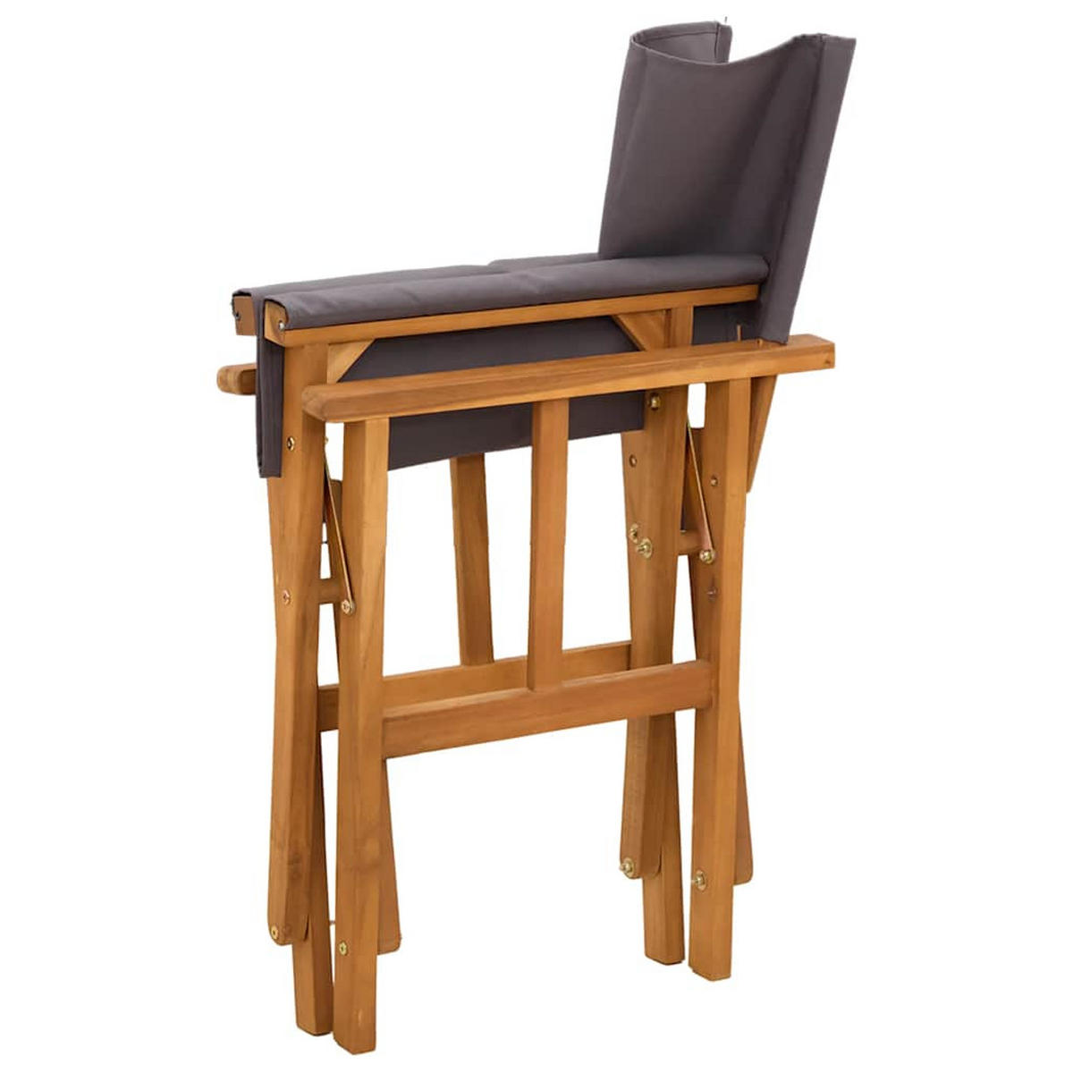 REGIESTÜHLE 2er Set Massivholz Akazie - Dunkelgrau, Holz (55/88/56cm) - vidaXL