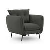 SESSEL Nordloft Dunkelgrau Samt - Dunkelgrau/Schwarz, Holz/Textil (101/86/100cm) - S-Style Möbel