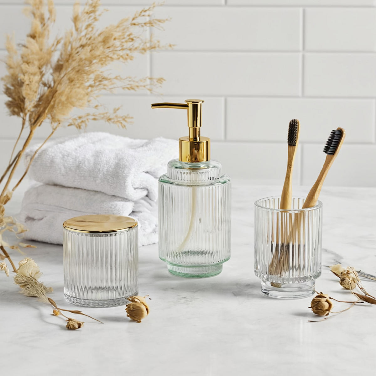 ZAHNPUTZBECHER Ryflos transparent - Transparent, Glas (7/9.7/7cm) - home&you