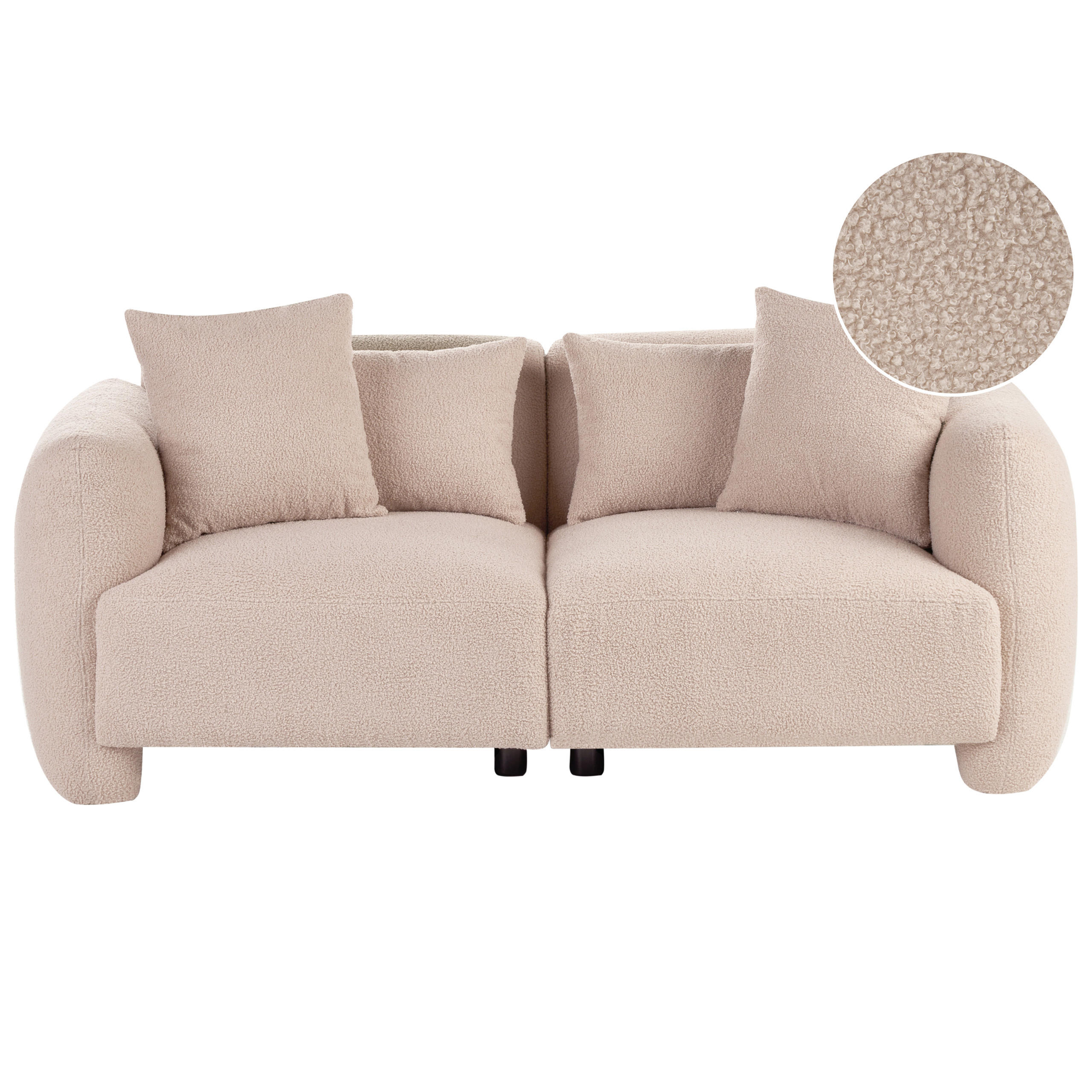 3-SITZER-SOFA Bouclé Beige Ekenes - Beige, Textil (182/72/90cm) - Beliani