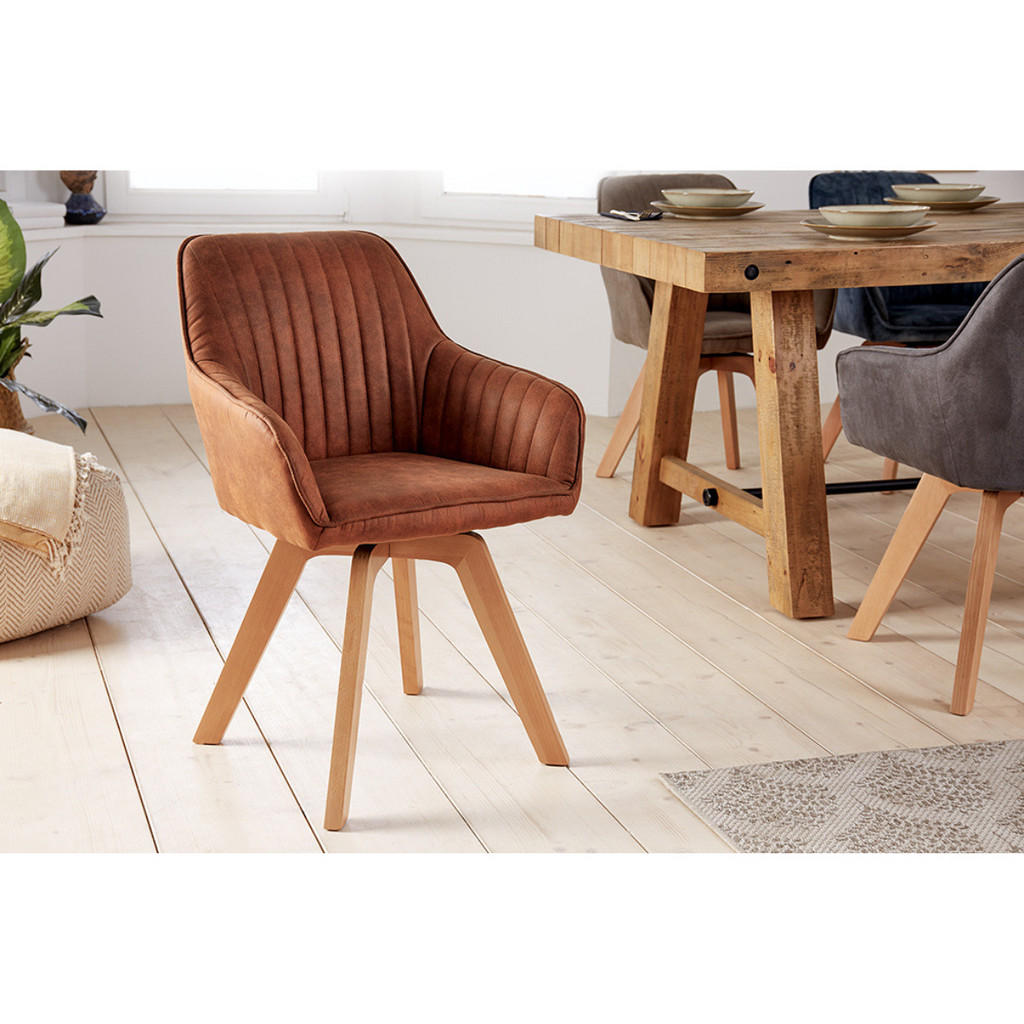 Thumbnail - riess-ambiente Armlehnstuhl, Braun, Textil, Vintage, 62x84x62 cm, Esszimmer, Stühle, Esszimmerstühle, Armlehnenstühle