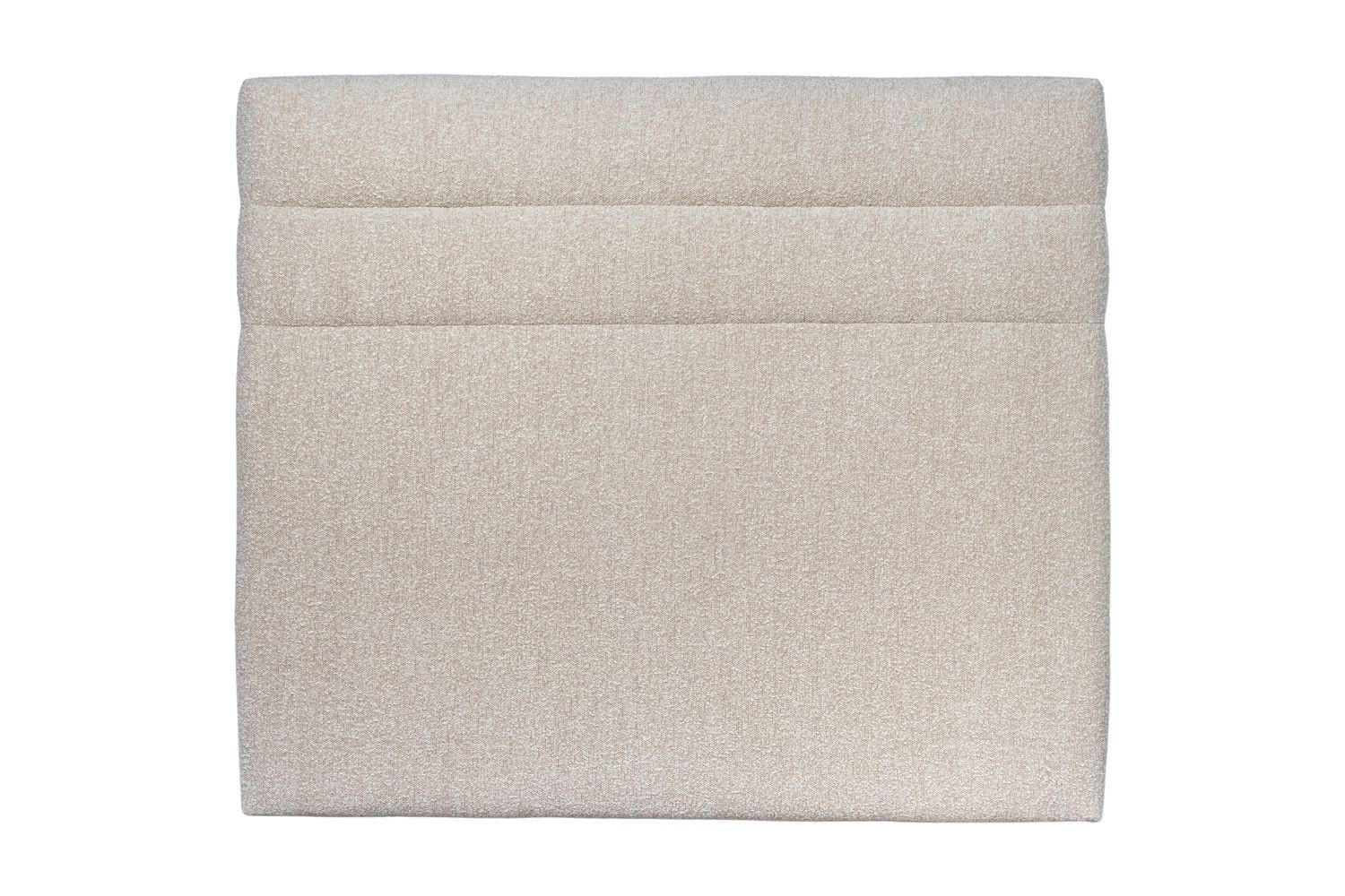 KOPFTEIL Modell Linien – Hellbeiger Bouclé-Stoff 140 cm - Beige, Holz (140/120/10cm) - Sommeil de Plomb