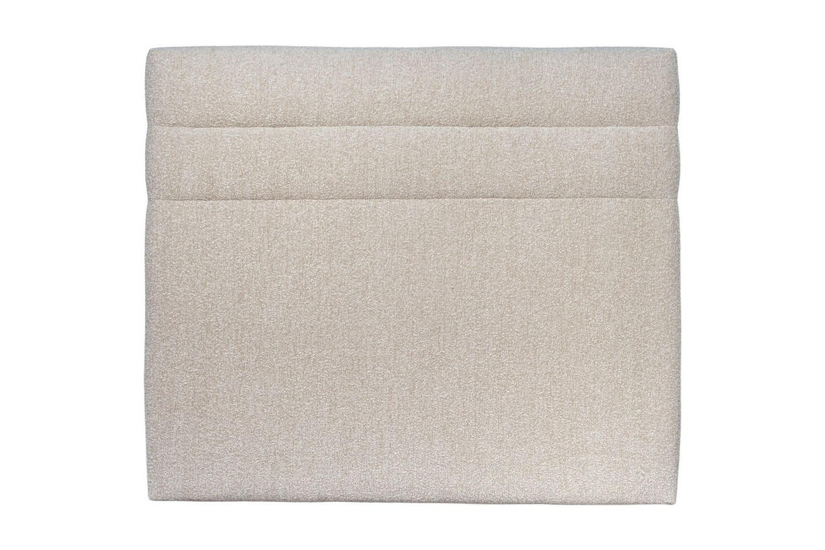 KOPFTEIL Modell Linien – Hellbeiger Bouclé-Stoff 150 cm - Beige, Holz (150/120/10cm) - Sommeil de Plomb