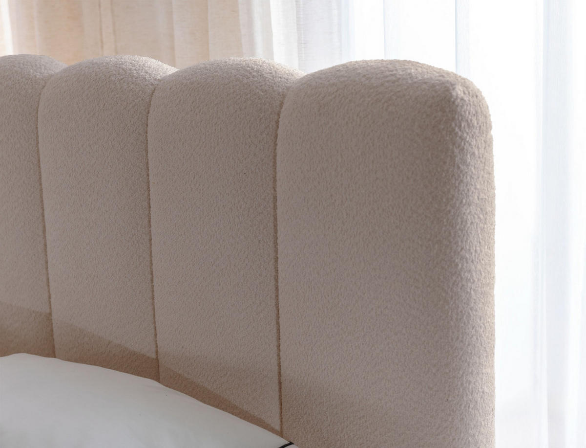 POLSTERBETT Cande Hellbeige 140x200 cm - Ecru/Schwarz, Kunststoff/Textil (140/200cm) - Selsey