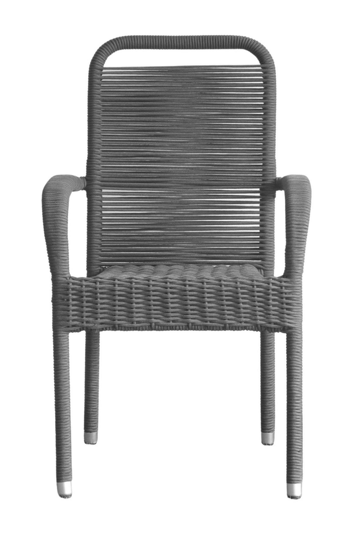 STAPELSTUHL Aires, Metall-Rope, Grau - Grau, Metall (56/94/64cm) - dasmöbelwerk