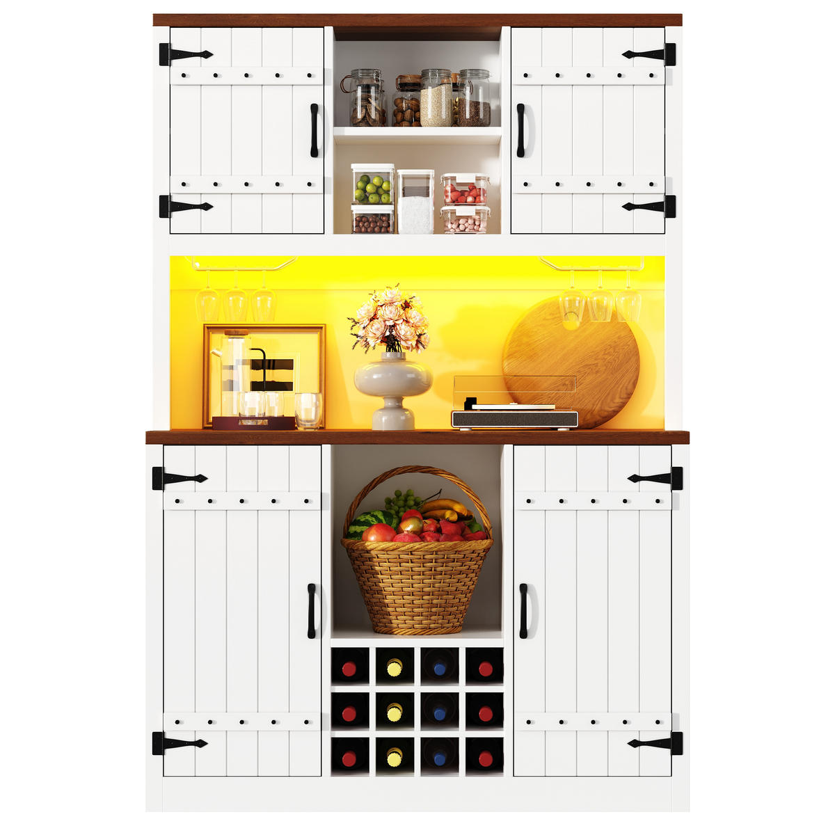 GESCHIRRSCHRANK Weiß 120/40/180 - Weiß, Metall (120/180/40cm)
