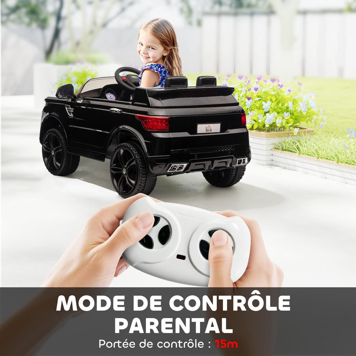 ELEKTRO-KINDERAUTO DE-13049 2 Motoren Schwarz - Schwarz, Kunststoff (110/68/52cm) - ComfortXL