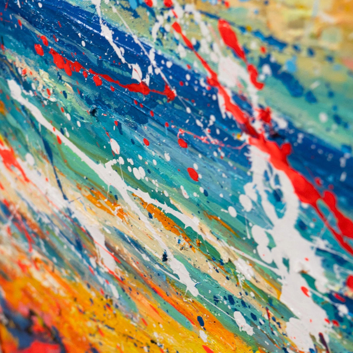 GEMÄLDE Glanz des Horizonts Schattenfugenrahmen Weiß 140x70 cm - Weiß, Holz (140/70cm) - YS-art gallery