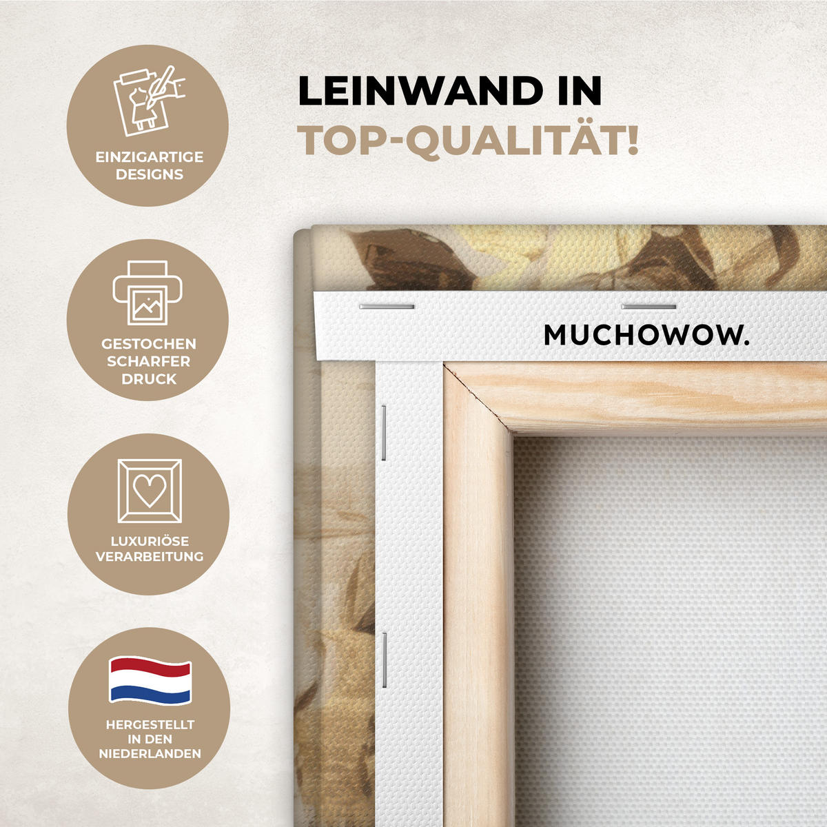 LEINWANDBILD Frau - Gold - Abstrakt - Textur Wandbild Wohnzimmer 60x80 cm - Goldfarben, Textil (60/80cm) - MuchoWow