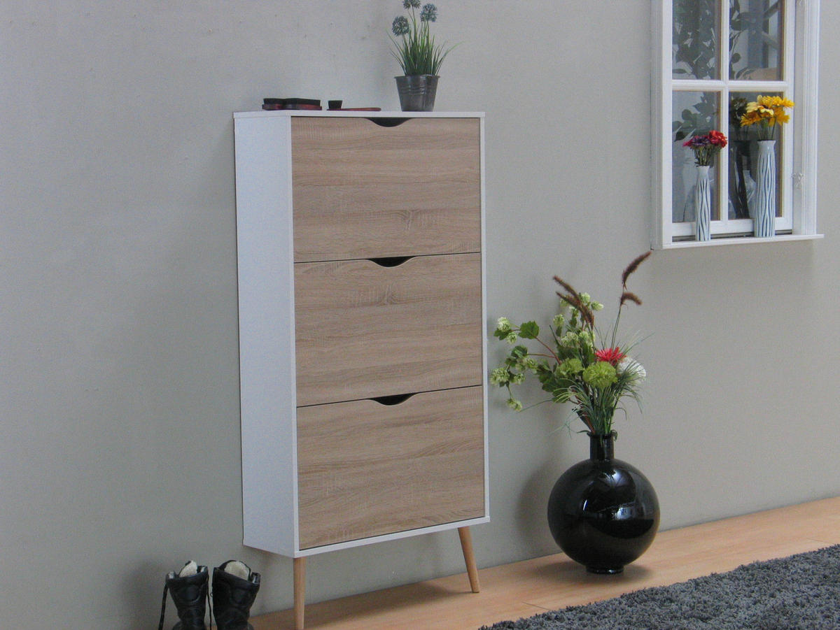 SCHUHKIPPER weiß - Weiß, Holzwerkstoff (70/139/24cm) - ebuy24