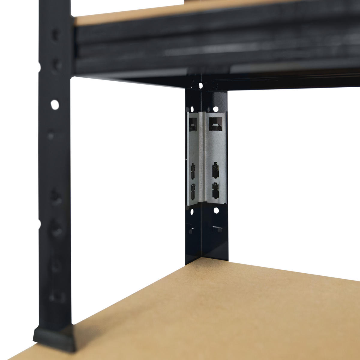 WERKBANK Regal BLACK 190x80x60 cm in schwarz mit 6 Böden und 145 kg Traglast pro Boden - Schwarz, Metall (80/190/60cm) - shelfplaza