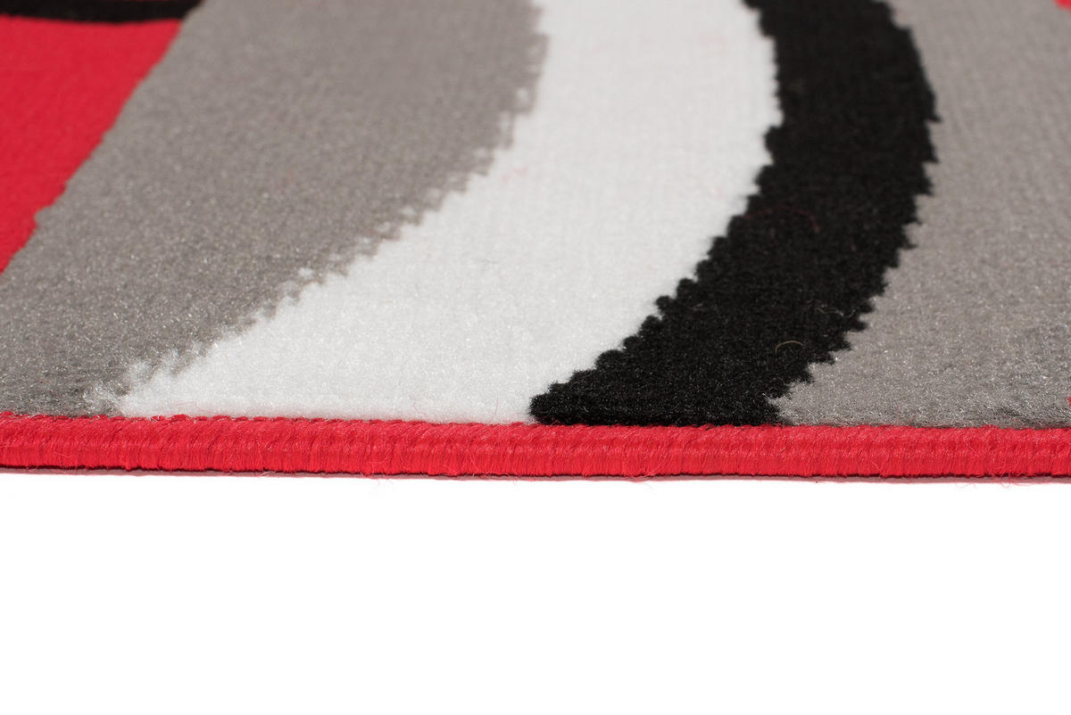 TEPPICH MAYA Rot Geometrisch Kreise Vierecke 160/230 cm - Rot, Textil (160/230cm) - Tapiso