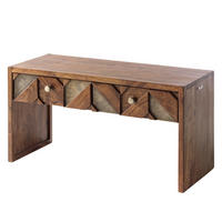 GARDEROBENBANK - Akazie massiv / Metall - Akaziefarben, Holz (87/45/35cm) - home24