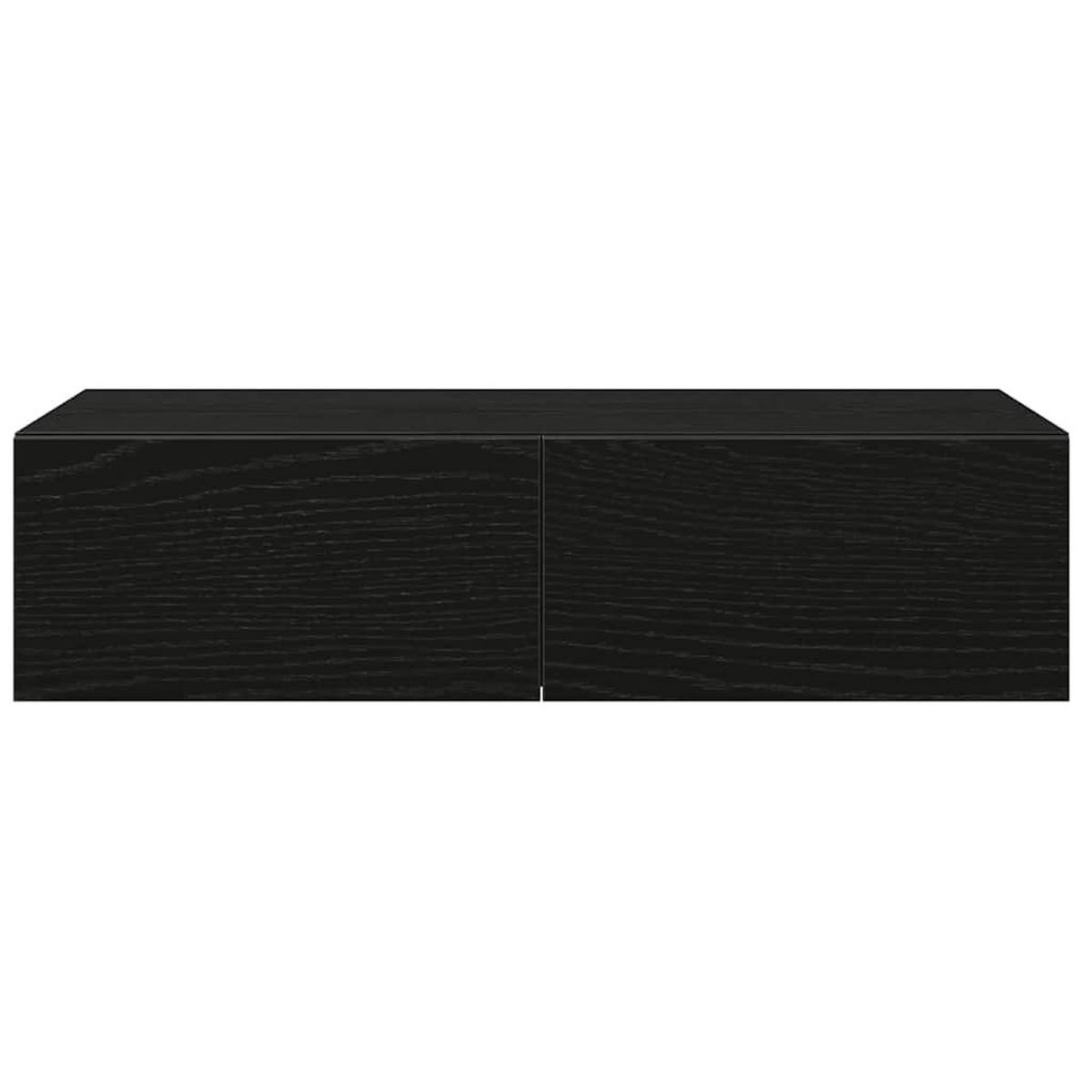 WANDREGAL Mit Schubladen Schwarz 60/26,5/15 Cm Holzwerkstoff - Schwarz, Holzwerkstoff (26.5/15/60cm) - vidaXL