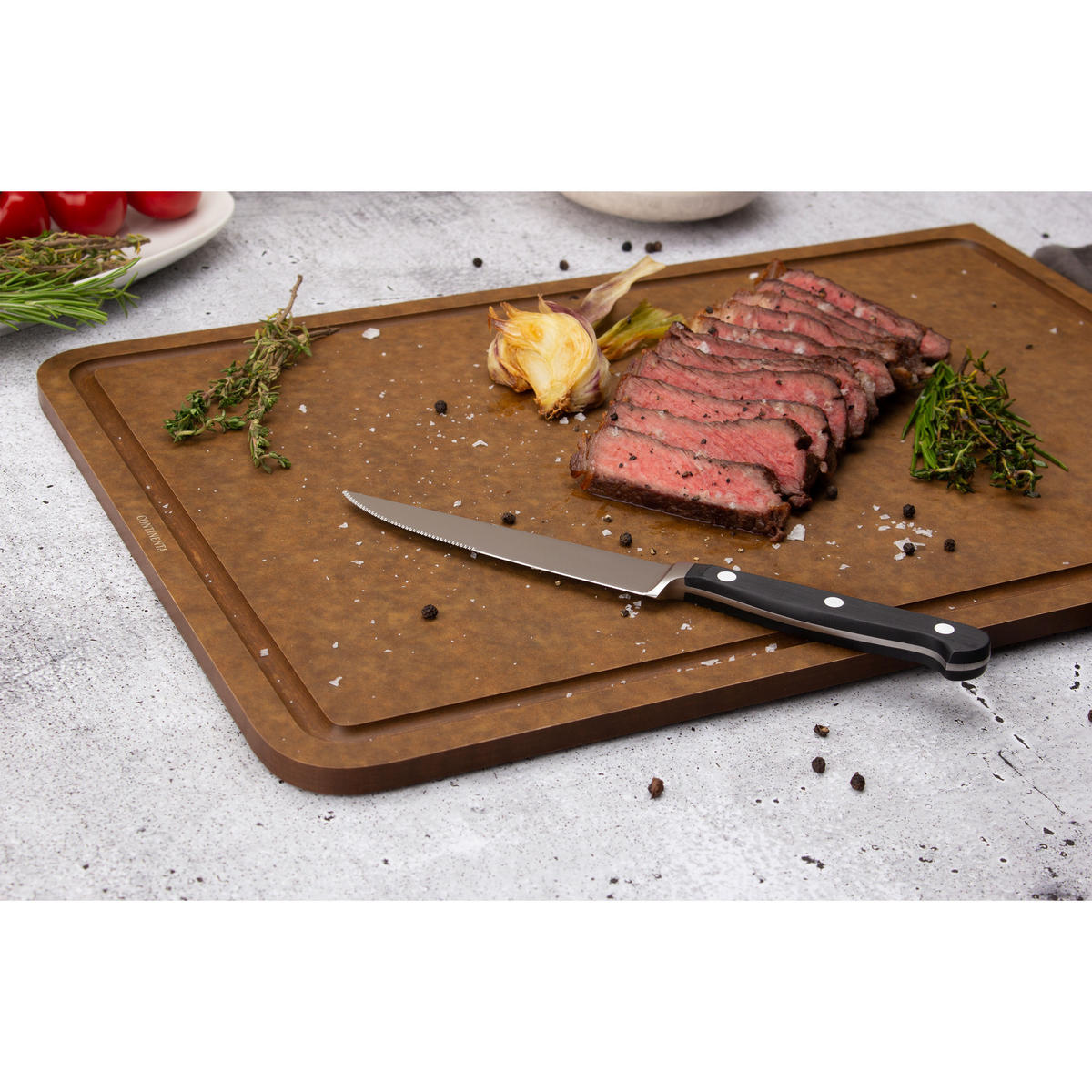 TRANCHIERBRETT BAND, Duracore, Braun, 44 x 29.8 cm - Braun, Holz (29.8/44cm) - Continenta
