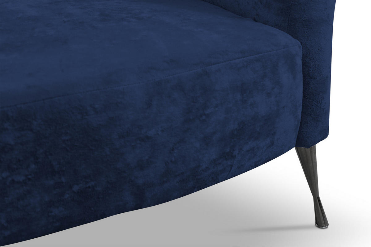 SITZGARNITUR Adria 2+1 - Schwarz/Dunkelblau, Holz/Textil (242/78/83cm) - Ravio