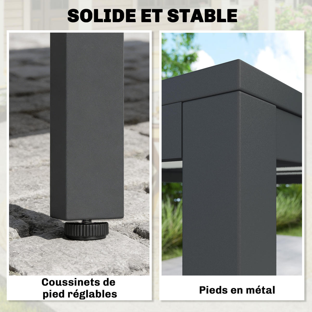 GARTENTISCH DE-14229 140x80 cm Dunkelgrau - Dunkelgrau, Metall (140/80/72cm) - ComfortXL
