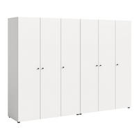 KLEIDERSCHRANKKOMBINATION DARWIN (B/H/T: ca. 240/176/51 cm) in Weiß/weiß - Weiß, Holzwerkstoff (240/176/51cm)
