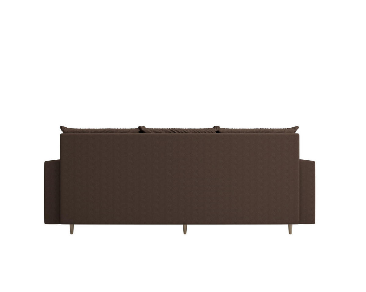 SOFA SKANDI mit Schlaffunktion COSMIC 800 mit Stauraum - Braun, Textil (90/88/232cm) - Bedante