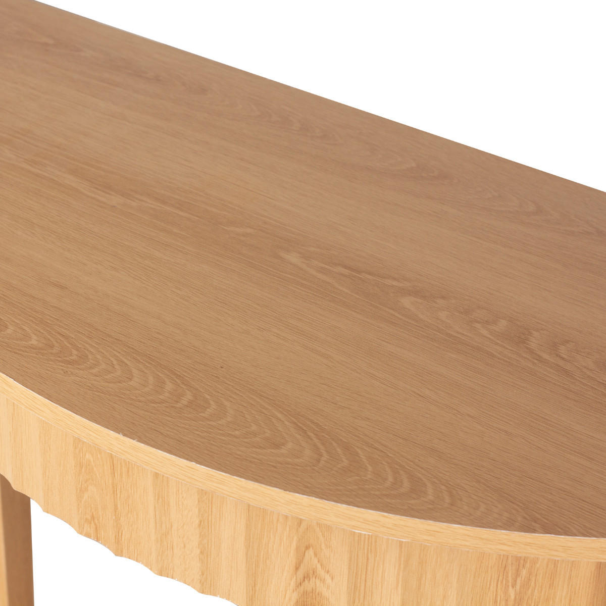 ABGERUNDETE Konsole mit Welleneffekt und 2 Ebenen bologne 100/40/76 cm - Eschefarben, Holzwerkstoff (16/40/76cm) - Calicosy